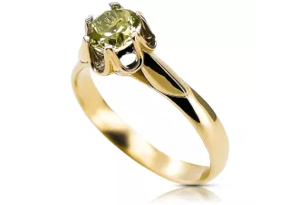 Vintage Žiedas Geltonasis peridotas 14k geltono aukso vrc122y